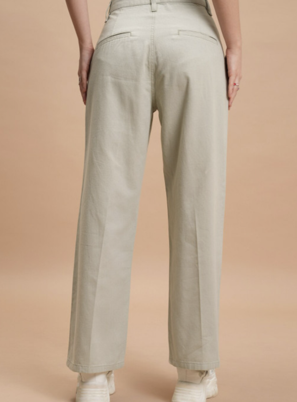 Women Mid-Rise Easy Wash Pleated Trousers