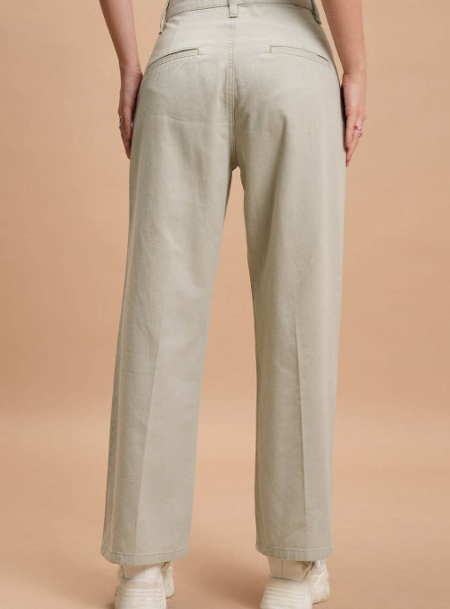 Women Mid-Rise Easy Wash Pleated Trousers - Image 3
