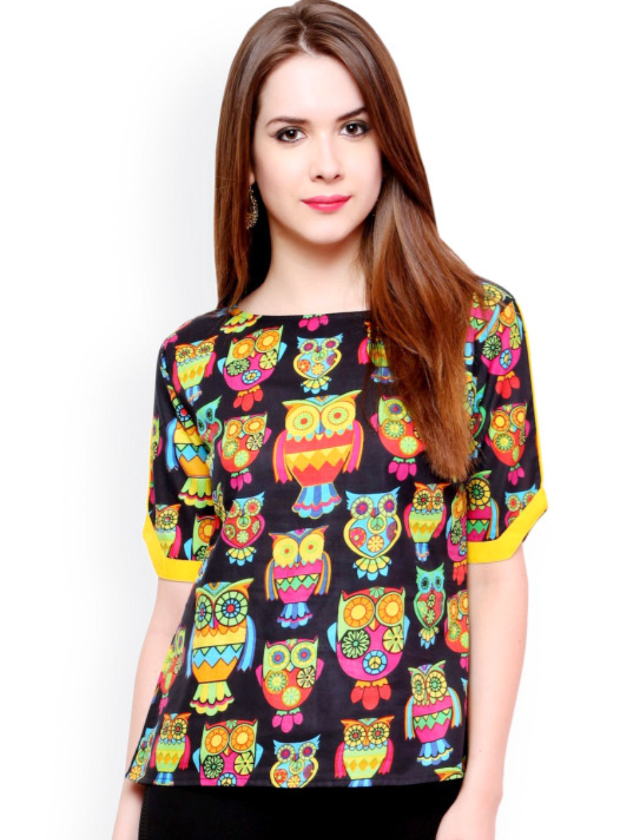 Black Printed Top - Image 1