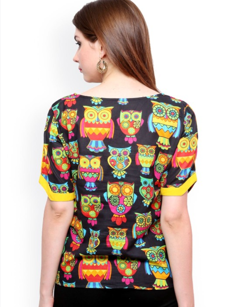 Black Printed Top - Image 3