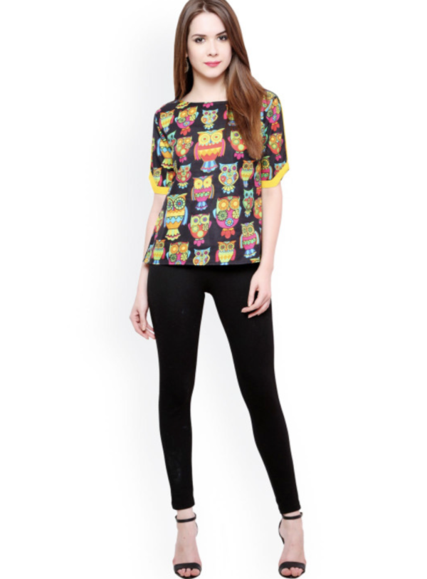 Black Printed Top