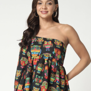 Women Embellished One Shoulder Cotton Top - Image 2
