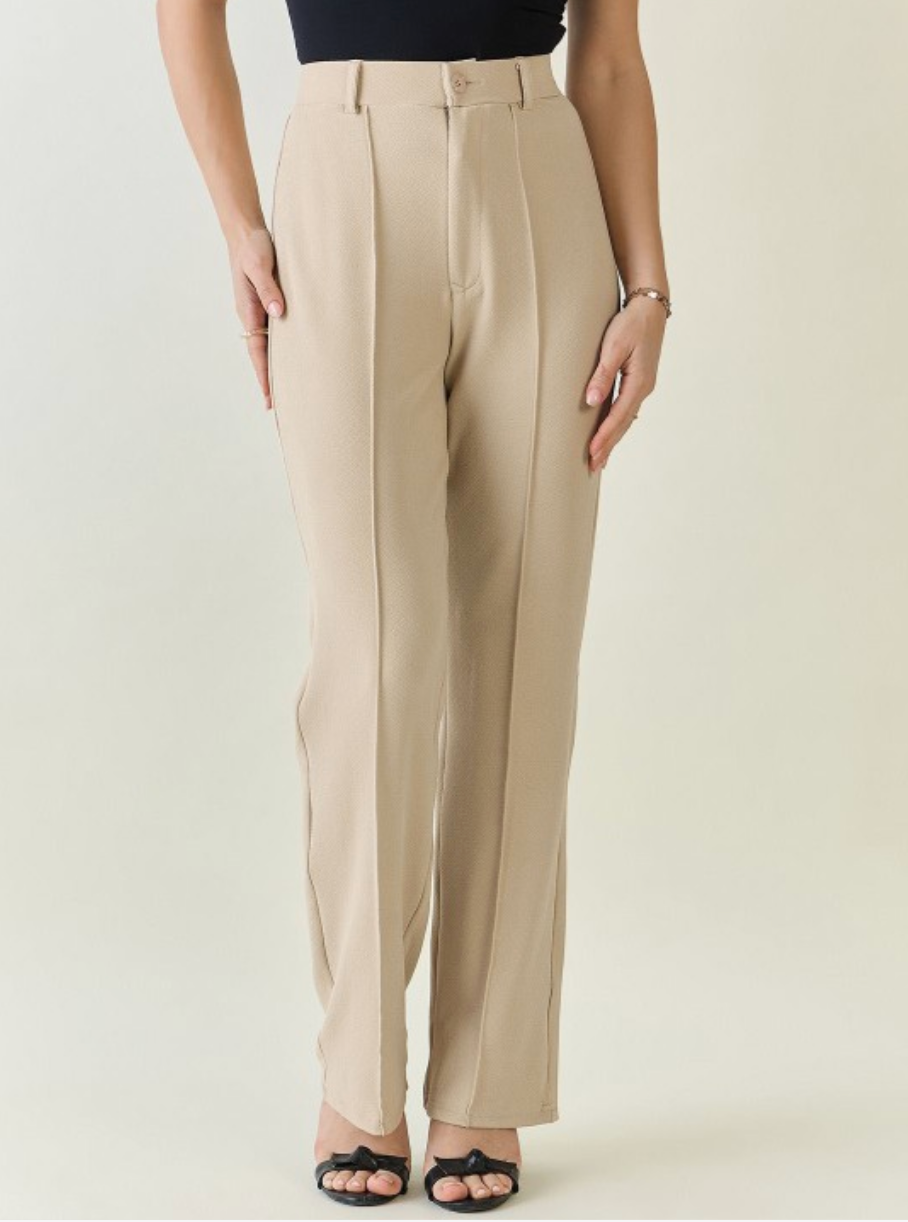 Women Relaxed High-Rise Trousers - Image 1