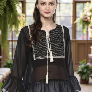 Women Georgette Peplum Top - Image 1