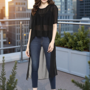 Georgette High-Low Top - Image 1