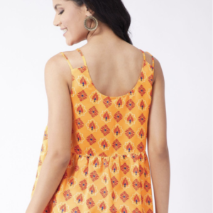 Women Ethnic Motifs Printed Round Neck A-line Top - Image 4