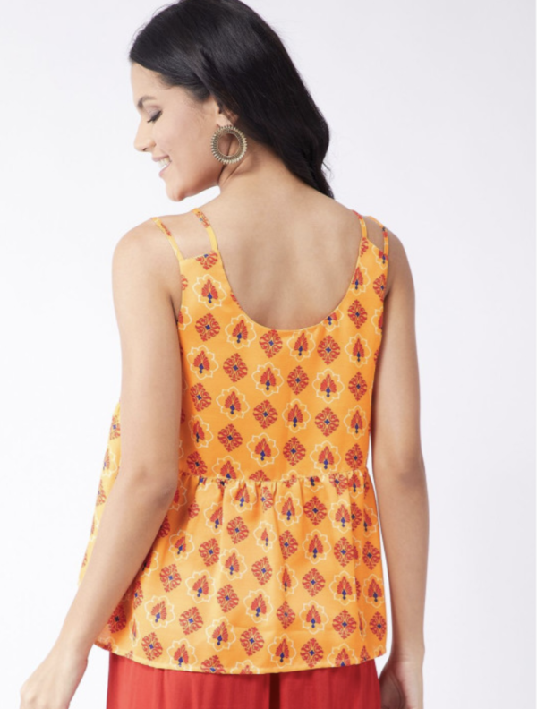 Women Ethnic Motifs Printed Round Neck A-line Top