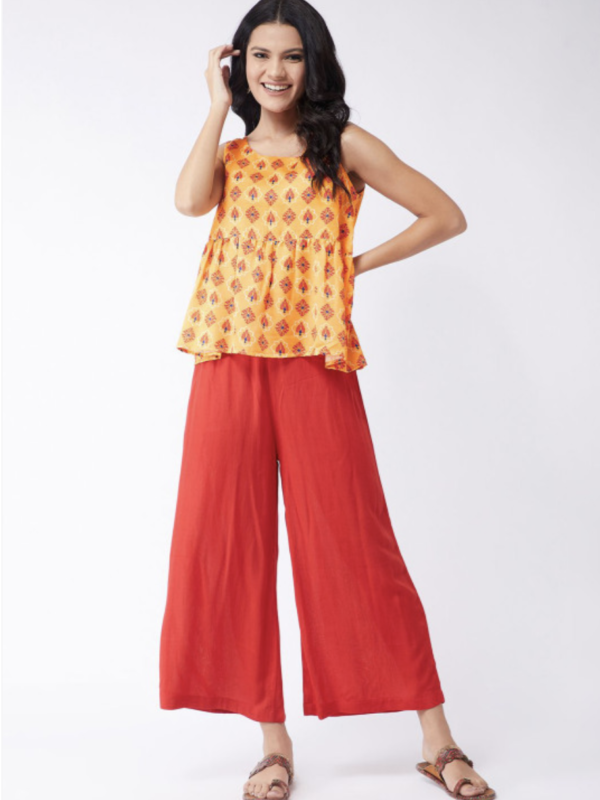 Women Ethnic Motifs Printed Round Neck A-line Top