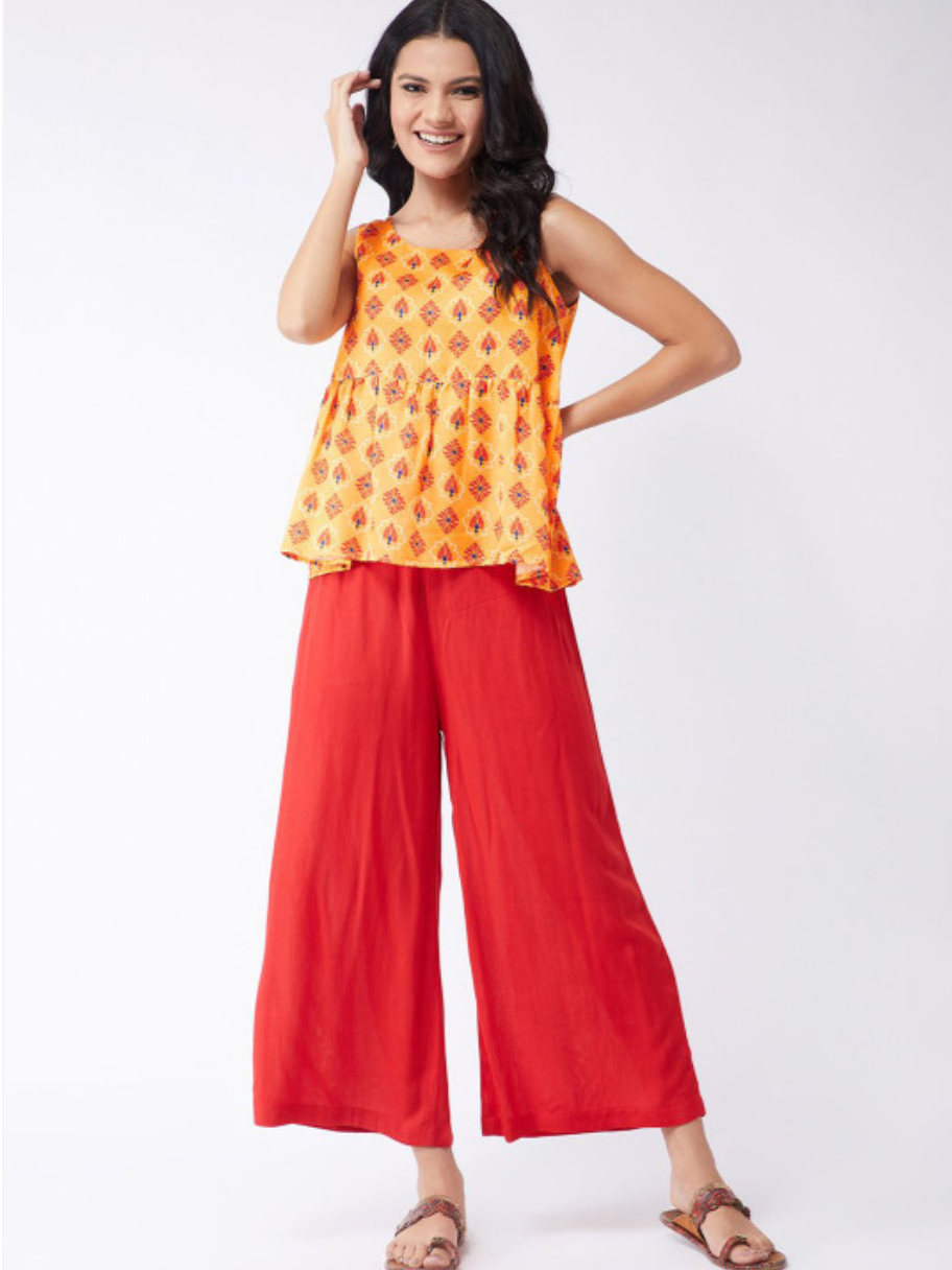 Women Ethnic Motifs Printed Round Neck A-line Top - Image 5