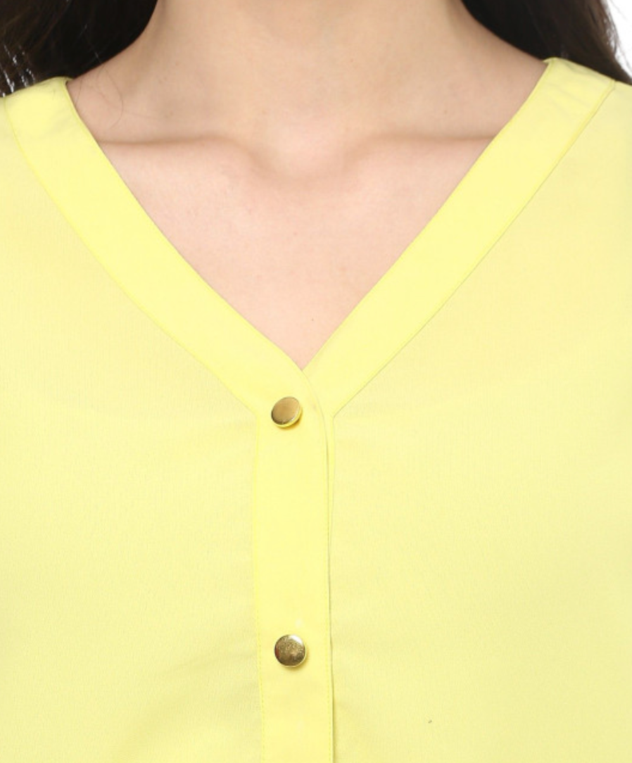 Women Puff Sleeves Shirt Style Top - Image 2