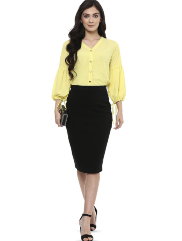 Women Puff Sleeves Shirt Style Top