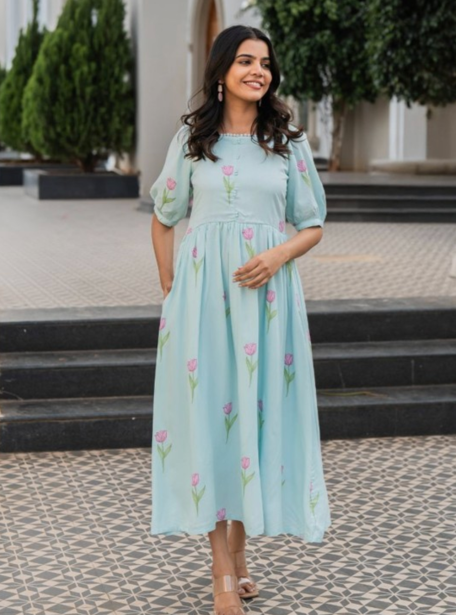 Women Clothing Fit and Flare Dress - Image 1