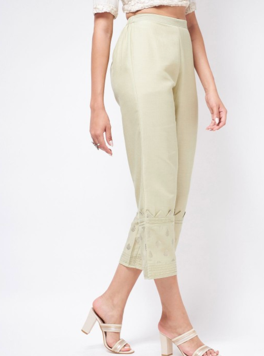 Women Ethnic Motifs Foil Printed Trousers - Image 2