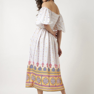 Women Ethnic Print Crepe Fit & Flare Midi Dress - Image 5
