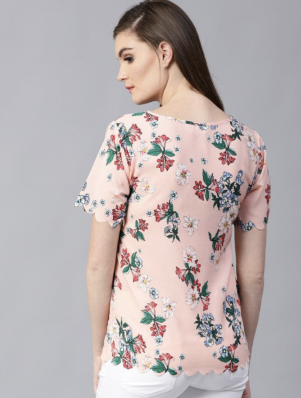 Women Floral Printed Round Neck Cotton Top