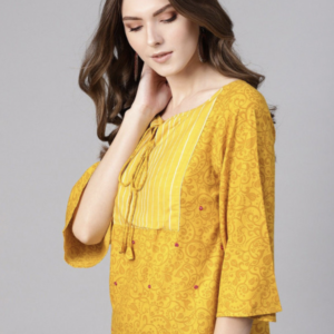 Women Ethnic Printed Kimono Sleeve Top - Image 3