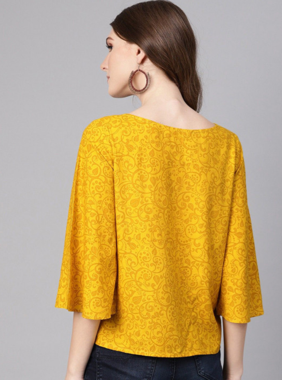 Women Ethnic Printed Kimono Sleeve Top - Image 4