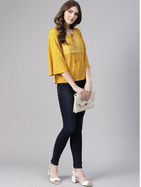 Women Ethnic Printed Kimono Sleeve Top