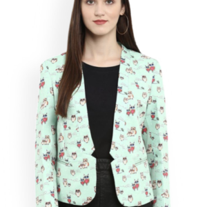 Printed Tailored-Fit Front Open Blazers - Image 1