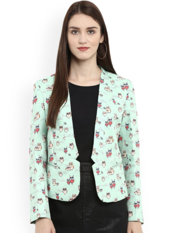 Printed Tailored-Fit Front Open Blazers