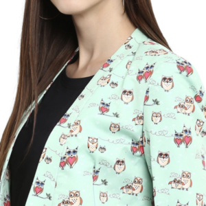 Printed Tailored-Fit Front Open Blazers - Image 2