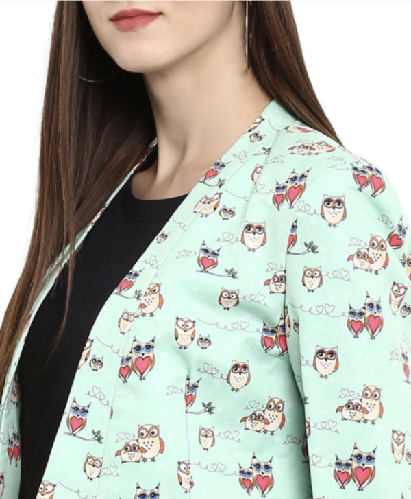 Printed Tailored-Fit Front Open Blazers