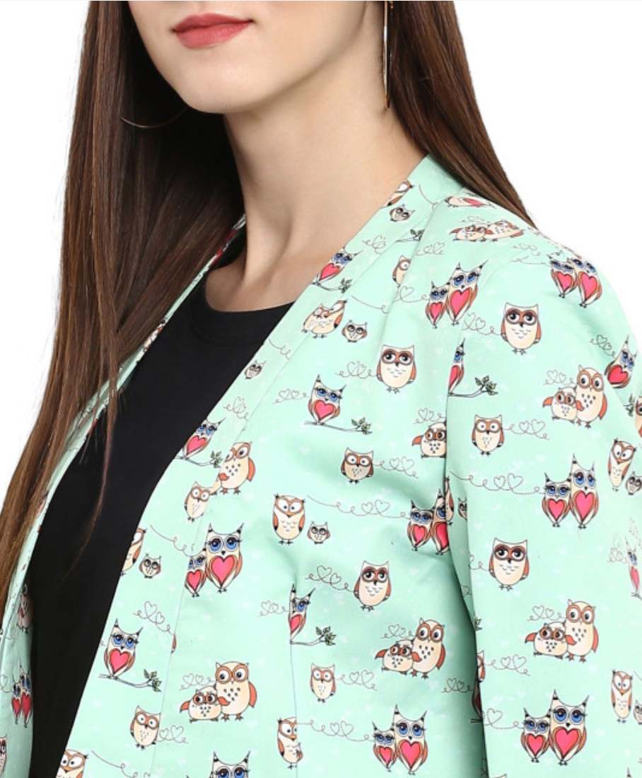 Printed Tailored-Fit Front Open Blazers - Image 2