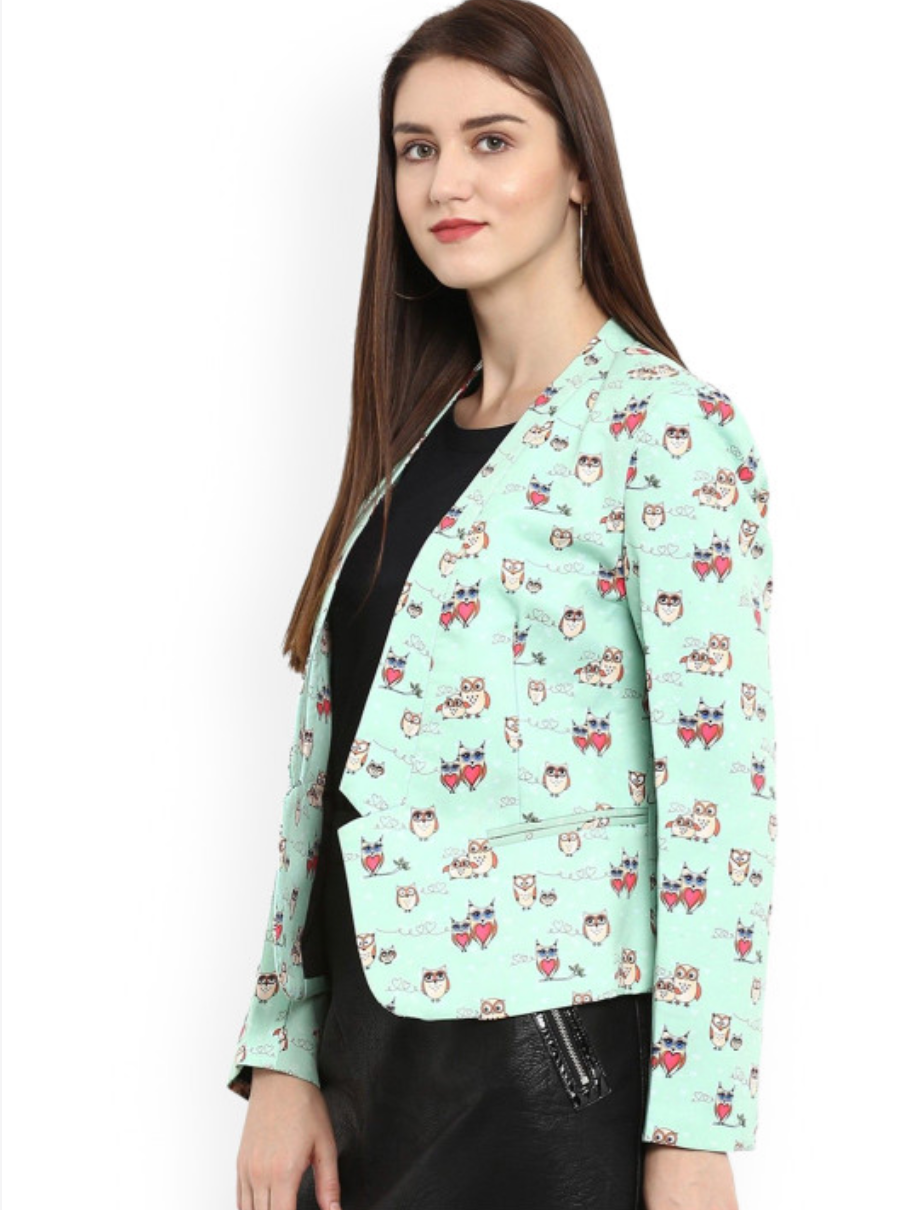 Printed Tailored-Fit Front Open Blazers - Image 3