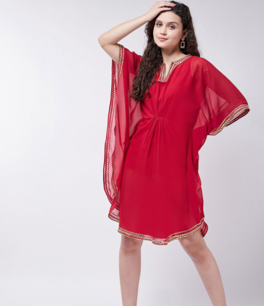 Women Flared Sleeves Georgette Kurta - Image 2