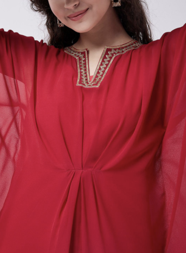 Women Flared Sleeves Georgette Kurta