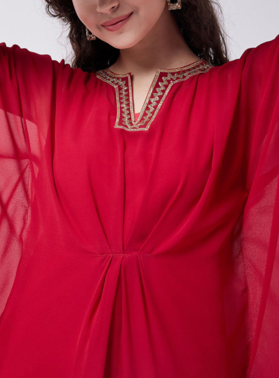 Women Flared Sleeves Georgette Kurta - Image 3