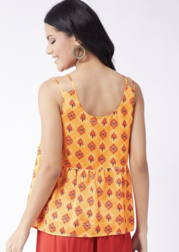 Ethnic Motifs Printed Round Neck A-Line Top
