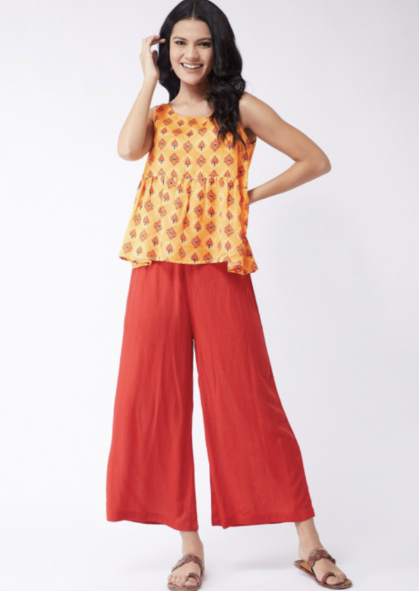 Ethnic Motifs Printed Round Neck A-Line Top