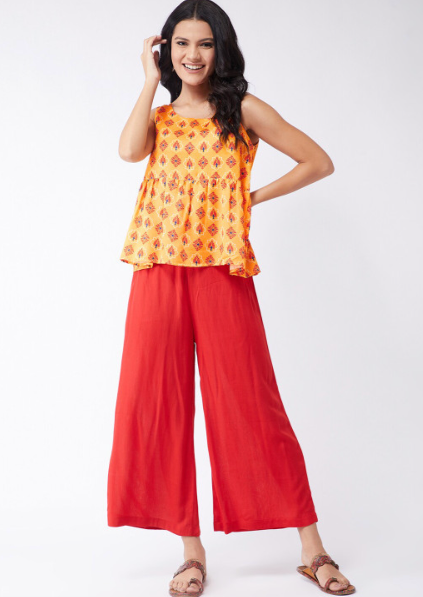 Ethnic Motifs Printed Round Neck A-Line Top - Image 5